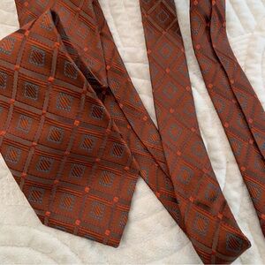 Bugatchi Patterned Brown and Blue Silk Tie